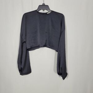 B.FREEDOM Simona Long Sleeved Satin Crop Top Size L